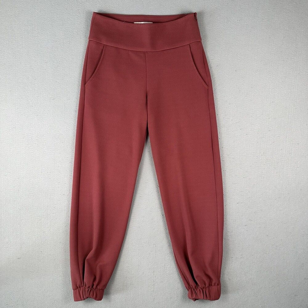 Shop Meg Cuffed Leg Trousers Women’s XS Red Tapered Leg Stretch Pocket Mid Rise‎